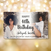 写真パーソナライズされたコラージュ40歳の誕生日パーティー 横断幕