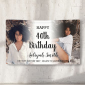写真パーソナライズされたコラージュ40歳の誕生日パーティー 横断幕