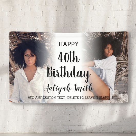 写真パーソナライズされたコラージュ40歳の誕生日パーティー 横断幕