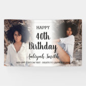 写真パーソナライズされたコラージュ40歳の誕生日パーティー 横断幕 (横)