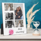 写真パーソナライズされたコラージュ5 |第18誕生日 フォトプラーク (側面)