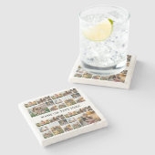 写真パーソナライズされたコラージュ ストーンコースター (横)