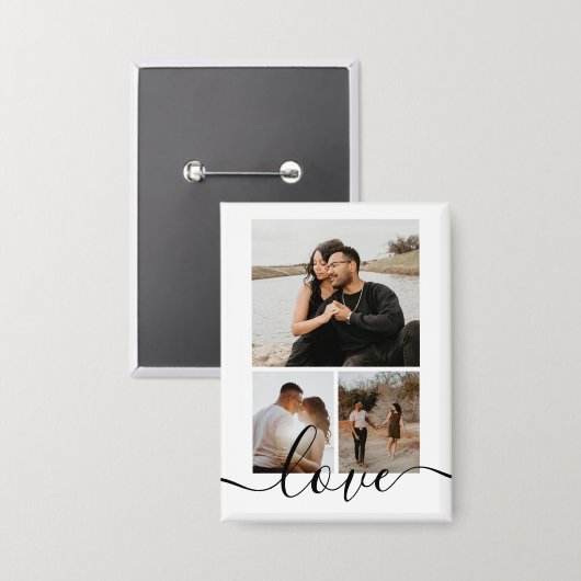 写真パーソナライズされたコラージュ 缶バッジ (正面/裏面)