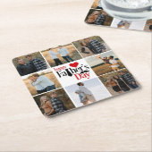 写真パーソナライズされたコラージュ「Happy Father's Day」 P スクエアペーパーコースター (アングル)