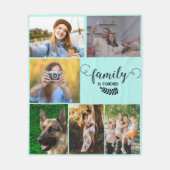 写真パーソナライズされたコラージュ、Sweet Happy Family フリースブランケット (正面)