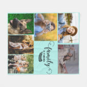 写真パーソナライズされたコラージュ、Sweet Happy Family フリースブランケット (正面(横))