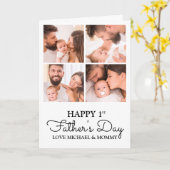 写真パーソナライズされたコラージュHappy First Faters Day カード (黄色い花)