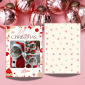 写真パーソナライズされたコラージュmeowy christmas 3枚 シーズンカード