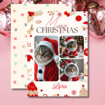 写真パーソナライズされたコラージュmeowy christmas 3枚