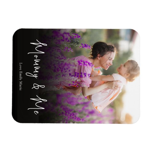 写真パーソナライズされたシンプルのママと私のカスタム マグネット (横)