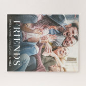 写真パーソナライズされたシンプルモダン友カスタム達 ジグソーパズル (横)