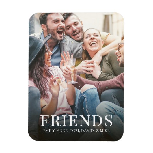 写真パーソナライズされたシンプルモダン友カスタム達 マグネット (縦)