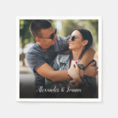 写真パーソナライズされたスお気に入りのクリプト名 スタンダードカクテルナプキン (正面)