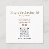 写真パーソナライズされたスキャン可能なQRコードの追加 スクエア名刺 (裏面)