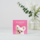 写真パーソナライズされたスキャン可能なQRコードの追加 スクエア名刺 (スタンド正面)