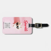 写真パーソナライズされたスキャン可能QRコード両面 ラゲッジタグ (正面横)