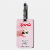 写真パーソナライズされたスキャン可能QRコード両面 ラゲッジタグ (裏面縦)