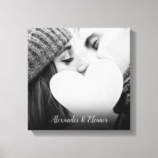 写真パーソナライズされたスクリプト名 キャンバスプリント (正面)