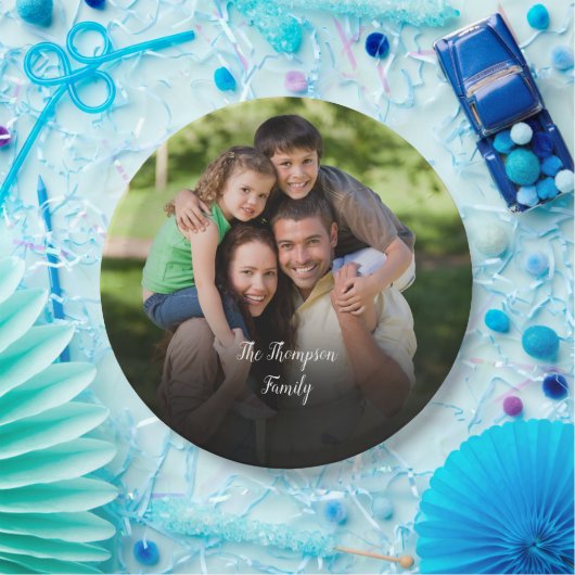 写真パーソナライズされたスクリプト名 ペーパープレート (パーティー)