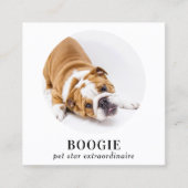 写真パーソナライズされたソーシャルメディア犬ペットインフルエンサー スクエア名刺 (正面)