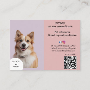 写真パーソナライズされたソーシャルメディア犬ペットインフルエンサー 名刺