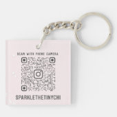 写真パーソナライズされたソーシャルメディア走査可能QRコード キーホルダー (裏面)