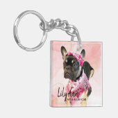 写真パーソナライズされたソーシャルメディアQRコード | Lily Ann キーホルダー (正面左)