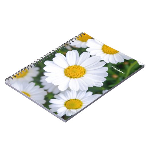 写真パーソナライズされたデイジー付き手帳 ノートブック (左側)