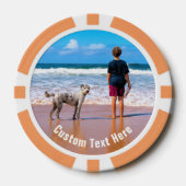 写真パーソナライズされたトランプのポーカーチップと文字名 ポーカーチップ (正面)