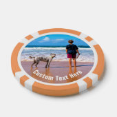 写真パーソナライズされたトランプのポーカーチップと文字名 ポーカーチップ (シングル)