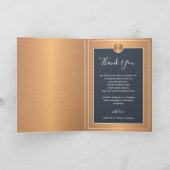 写真パーソナライズされたネイビエレガントー金ゴールド結婚ズ サンキューカード (内部)