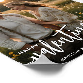 写真パーソナライズされたハッピーバレンタインデーエレガント ポスター (角)