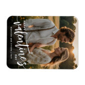 写真パーソナライズされたハッピーバレンタインデーエレガント マグネット (横)