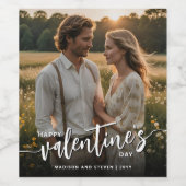 写真パーソナライズされたハッピーバレンタインデーエレガント ワインラベル (シングルラベル)