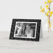 写真パーソナライズされたハッピーバースデーを妹に カード (黄色い花)