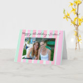 写真パーソナライズされたハッピーバースデーを妹に カード (黄色い花)