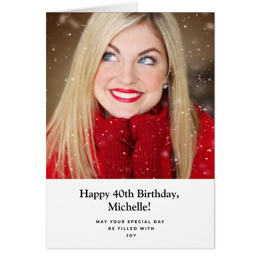 写真パーソナライズされたハッピーバースデー任意の年齢カード (正面)