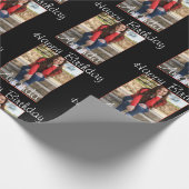 写真パーソナライズされたハッピーバースデー名 ラッピングペーパー (角)