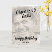 写真パーソナライズされたハッピーバースデー カード (黄色い花)