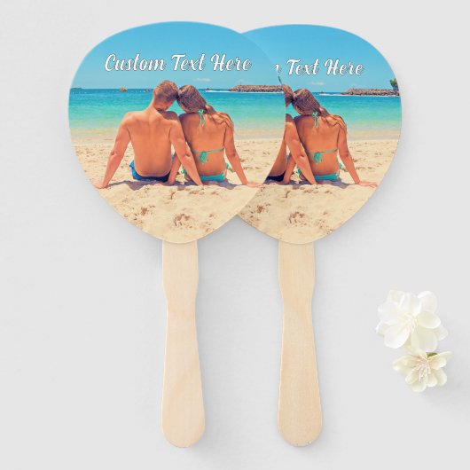 写真パーソナライズされたハンドファンとカスタム文字 ハンドファン (正面&裏面)