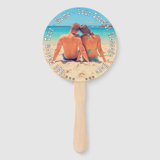 写真パーソナライズされたハンドファンとカスタム文字 ハンドファン (正面)