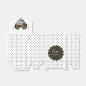 写真パーソナライズされたハートフレームモダン書道 フェイバーボックス (折り畳みなし)