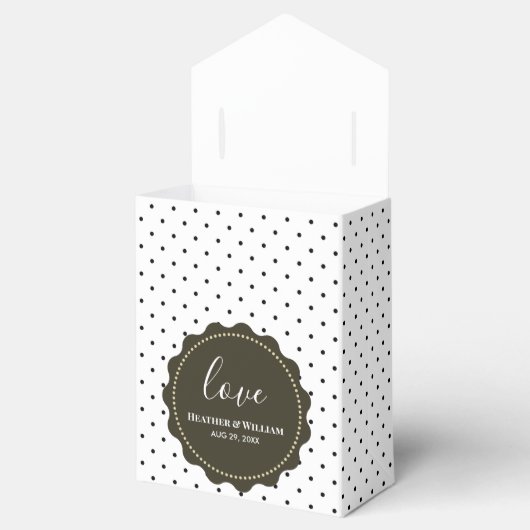 写真パーソナライズされたハートフレームモダン書道 フェイバーボックス (オープン)