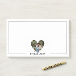 写真パーソナライズされたハートフレームモダン書道 ポストイット