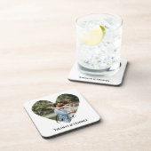 写真パーソナライズされたハート枠書モダン道 コースター (右側)