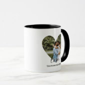 写真パーソナライズされたハート枠書モダン道 マグカップ (正面右)