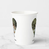 写真パーソナライズされたハート枠書モダン道 紙コップ (左)