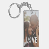写真パーソナライズされたハートLOVE キーホルダー (正面左)