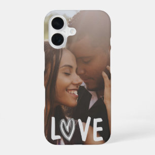 写真パーソナライズされたハートLOVE iPhone 16ケース