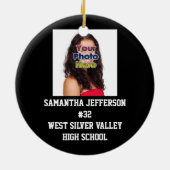 写真パーソナライズされたバスケットボールオーナメント セラミックオーナメント (裏面)